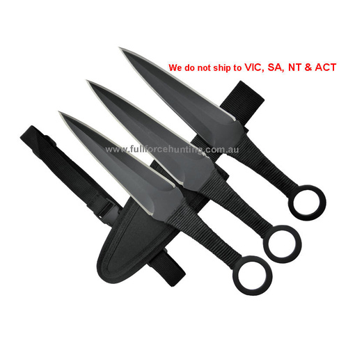 Expendables 12" Triple Threat Kunai Throwing Knife 3 pc Set