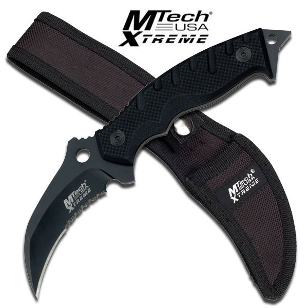 M-TECH TACTICAL KARAMBIT KNIFE SURVIVAL HUNTING BOWIE Fixed Blade w/ SHEATH  NEW