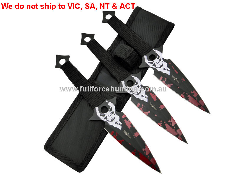 Perfect Point PP-117-2RD Flaming Skull 2-Piece Throwing Knife Set