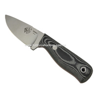 J&V Adventure Hobbit Black Micarta Fixed Blade with Kydex Sheath