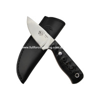 J&V Adventure Knives Hobbit Polished Black Fixed Blade Utility Skinning Knife