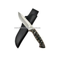 J&V Adventure Knives Villano Black & Brown Micarta Fixed Blade Knife