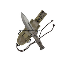J & V Adventure Knives - Combat | Satin Camo Fixed Blade Knife for Tactical Survival with Cordura Sheath