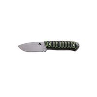 J&V Adventure Knives - Chacal Mini with Green and Black Micarta - Leather Sheath