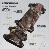 Pulse Adjustable 4 Strap Lightweight Armguard RH or LH in Mossy Oak Camo