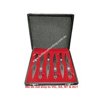 Defender 5729 Black Spider 5.5" Throwing Knives 6 Pce Set Gift Boxed
