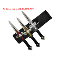 Defender #6666 Skull 3 Pce Throwing Knife Set with Sheath