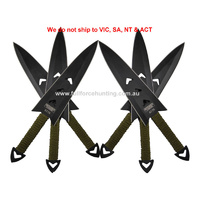 Defender #6776 Xtreme 6 Pce 6.5" Black Throwing Knife Set with Nylon Sheath