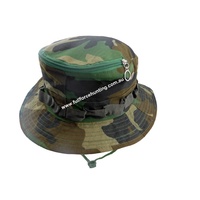 Woodland Camo Boonie Bucket Wide Brim Hat & Insect Netting