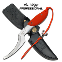 Elk Ridge Professional G10 Gutting Hunting Knife with Leather Sheath