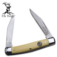 Elk Ridge ER-211MY Delrin Yellow Gentleman's 2 Blade Folding EDC Knife