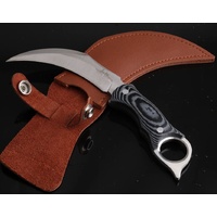 Hibben Black Micarta Karambit with Leather Sheath