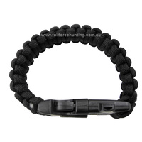 4 in 1 Paracord Survival Wrist Band - Black