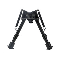 Metal Adjustable 6" to 9" Rifle Bipod Black in Matte Black Finish & Full Metal Construction