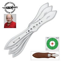 Gil Hibben GH2033 Competition 12" Triple Thrower Set with Leather Sheath