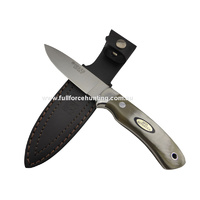 Joker Pantera Bull Horn CA-16 Utility Hunting Knife + Full Leather Sheath
