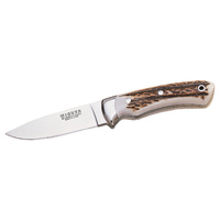 Joker Pantera Stag Horn CC-16 Utility Hunting Knife + Full Leather Sheath