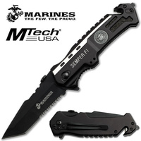 MTech USA Marines M-1002TS Tactical Rescue Tool Folding EDC Knife