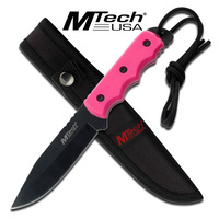 MTech MT-20-35PK Pink 8" Full Tang Tactical Knife with Nylon Sheath