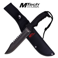 MTech USA 12.5" Tactical Sawback Knife with Nylon Sheath | MT-20-57BK