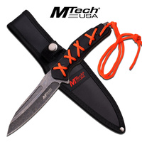 MTech USA MT-20-65 9.75" Stonewashed Fixed Blade with Paracord Knife