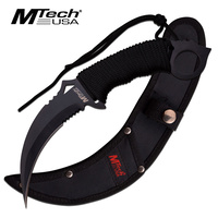 MTech USA MT-20-76BK Fixed Blade Matte Black Karambit Wrapped Handle