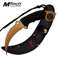 MTech MT-20-76GD Fixed Blade Matte Gold Karambit Wrapped Handle