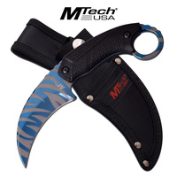 MTech MT-20-78BL Fixed Blade Blue Tiger Stripe Titanium Karambit