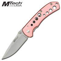 MTech MT-465 Stainless Folding 3.5" Folding Knife Pink Aluminium
