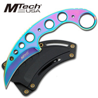 MTech MT-664TI Fixed Blade Rainbow Titanium Karambit