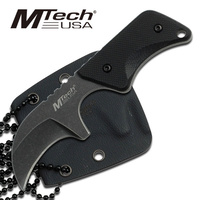 MTech MT-674 Black 4" G10 Tactical Neck Knife with Kydex Sheath
