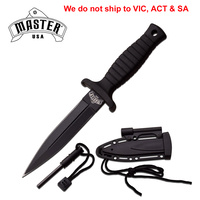 Master USA Dagger Boot Knife with Fire Starter - Black