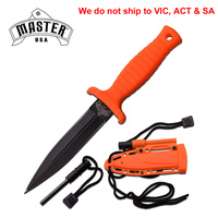 Master USA Dagger Boot Knife with Fire Starter - Orange