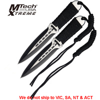 Mtech Xtreme MX-8094 8" Black & Silver Cord Wrapped 2 Pce Throwing Set