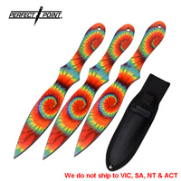 Perfect Point Tie Dye Coloured 3 Pce Throwing Knife Set