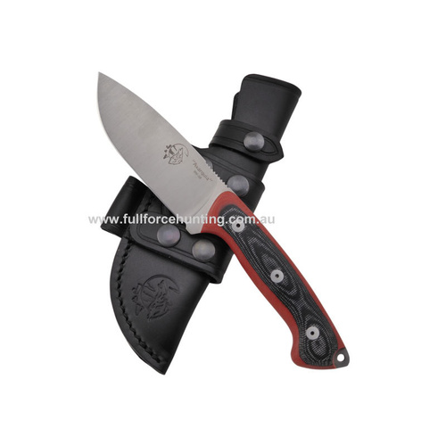 Axarquia Black Orange Micarta Heavy Duty Knife Leather Sheath | J V Adventure Knives