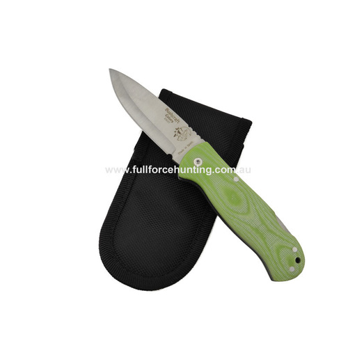 J&V Adventure Knives Bushcraft Green Folding Utility Knife