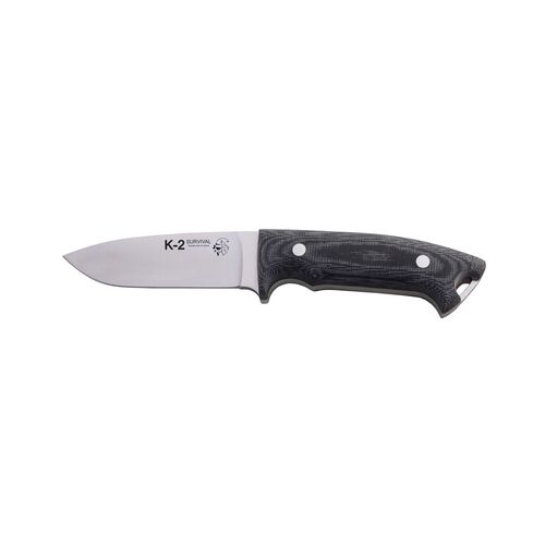 J&V Adventure Knives K-2 Survival Micarta Handled Utility Knife with Leather Sheath
