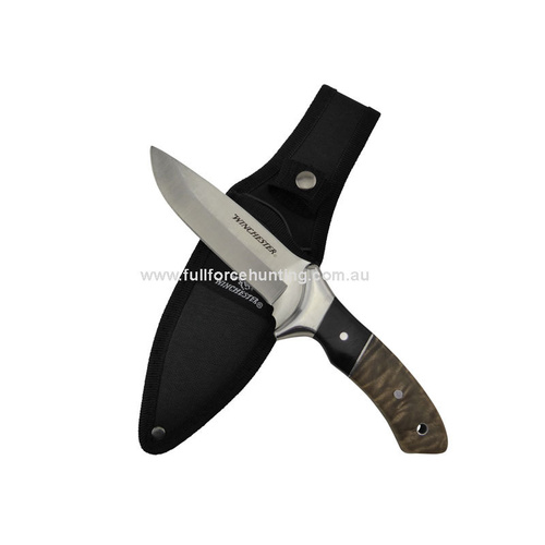 Winchester Fixed Blade Burl Wood Hunting Knife