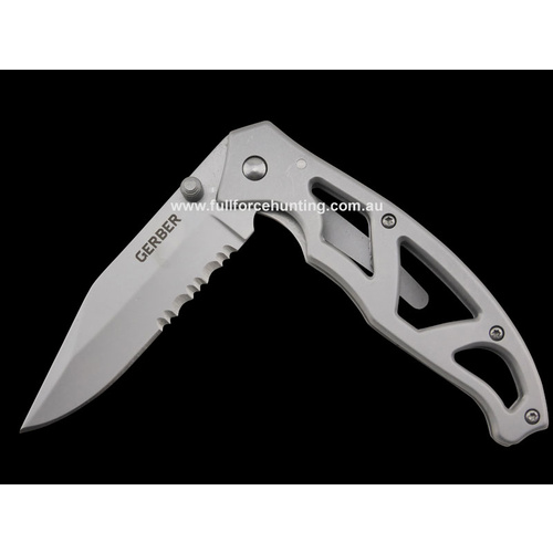 Gerber Paraframe I Serrated Edge Folding Knife Bonus Carry Clip
