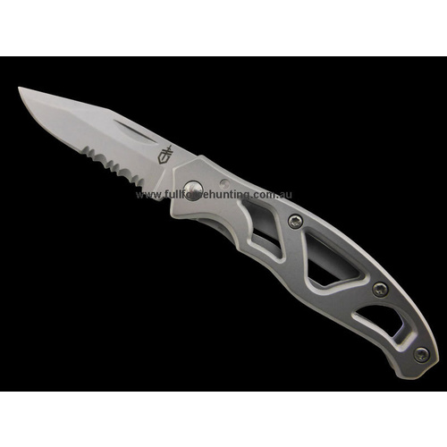 Gerber Mini Paraframe Serrated Edge Folding Knife Bonus Carry Clip