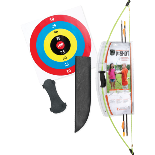 Bear 1st Shot Youth Recurve Archery Set Right | Left Handed - Flo Green