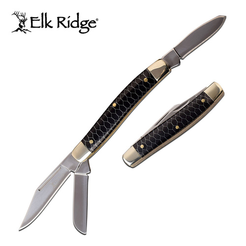 Elk Ridge ER-939BK 6.75" Stockman 3 Blade Folding EDC Knife
