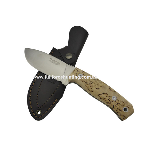 Joker CL-59 Montes Curly Birch Deep Fixed Blade Utility Knife