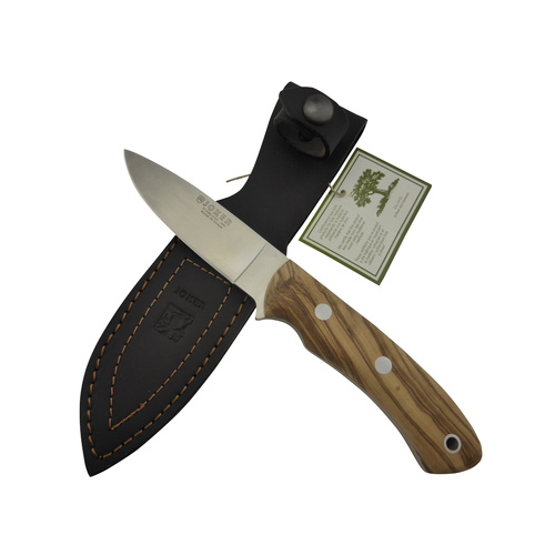 Joker Gacela Olive Wood CO-17 Utility Hunting Knife + Full Leather Sheath