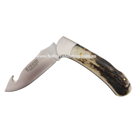 Joker Knives Cocker Gut Hook Folder NC-50 Stag Horn Lock Back Pocket Knife