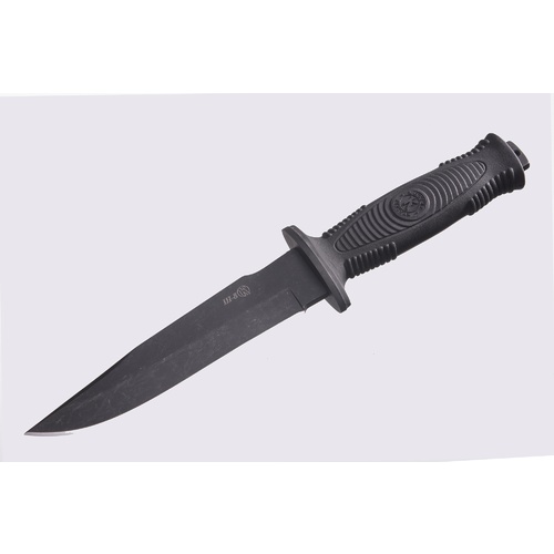 Kizlyar SH-8 Black Blade with Elastron Handle & Leather Sheath