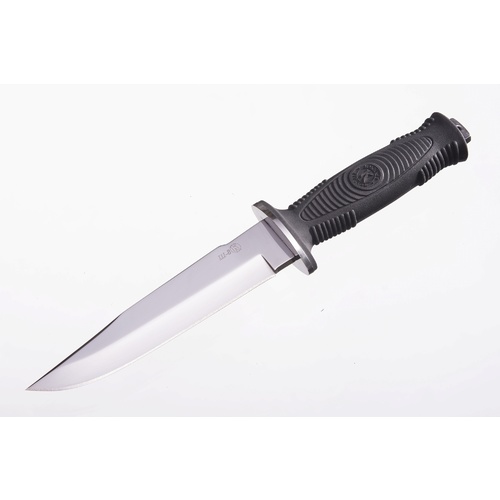 Kizlyar SH-8 Polished Blade with Elastron Handle & Leather Sheath