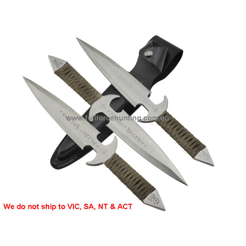 Kit Rae Knives Blackjet Throwing Knife Triple Set United Cutlery