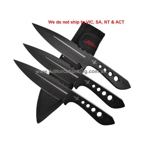 Kit Rae KR0061 Aircobra Black Triple Throwing Knives United Cutlery